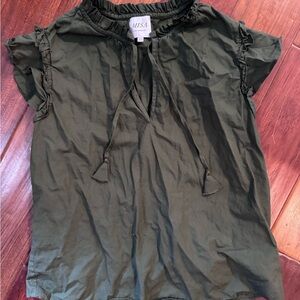 Misa Los Angeles Olive Ruffle Blouse
